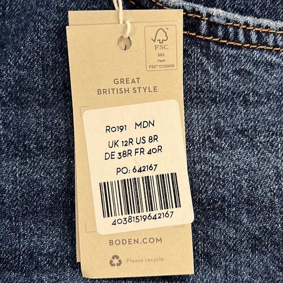 Boden blue denim cotton boyfriend jean size US 8 NWT - Picture 6 of 10